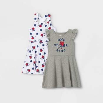 Toddler Girls' 2pk Minnie Mouse Sleeveless Knit Dress - Gray