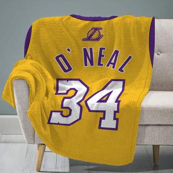 Sleep Squad Los Angeles Lakers Shaquille O'Neal 60 x 80 Raschel Plush Jersey Blanket