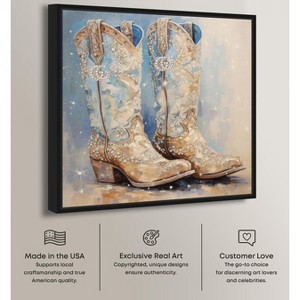 Art Remedy Glam Cowgirl Boots Chic Farmhouse Wall Art Framed - 1 of 4