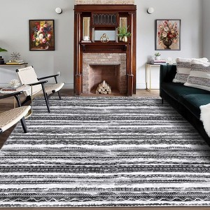 Washable Vintage Printed Rug Non Slip Low Pile Rug Soft Throw Floor Cover Foldable Indoor Carpet for Living Room Bedroom Playroom - 1 of 4