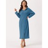 cheibear Women's Zip Up Sweatshirt Robe Hooded Long House Coat Bathrobe Fall Winter - 2 of 4