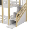 Twin Over House Bunk Bed, With White Storage Staircase And Blackboards, Twin Over Size Bunk Bed Frame, Convertible Bunk Bed, For Kids Bedroom - 4 of 4