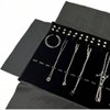Velvet Travel Jewelry Roll Bag Organizer for Necklace, Elastic Band and Anti - Winding, Large, Black - 4 of 4