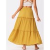 Allegra K Women's High Waist Tiered Belt Ruffle Lattice Texture Casual A Line Maxi Skirt - 4 of 4