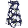 Hudson Baby Infant and Toddler Girls Cotton Dress and Cardigan Set, White Peonies - 4 of 4