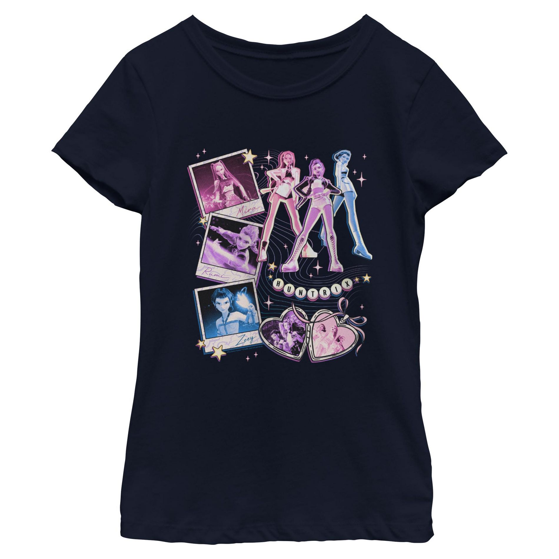 Girls KPop Demon Hunters Huntrix Cute Instant Film Portrait T Shirt