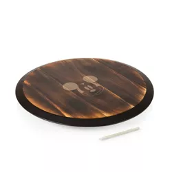 Picnic Time Mickey Mouse Fire Acacia Wood Lazy Susan Serving Tray