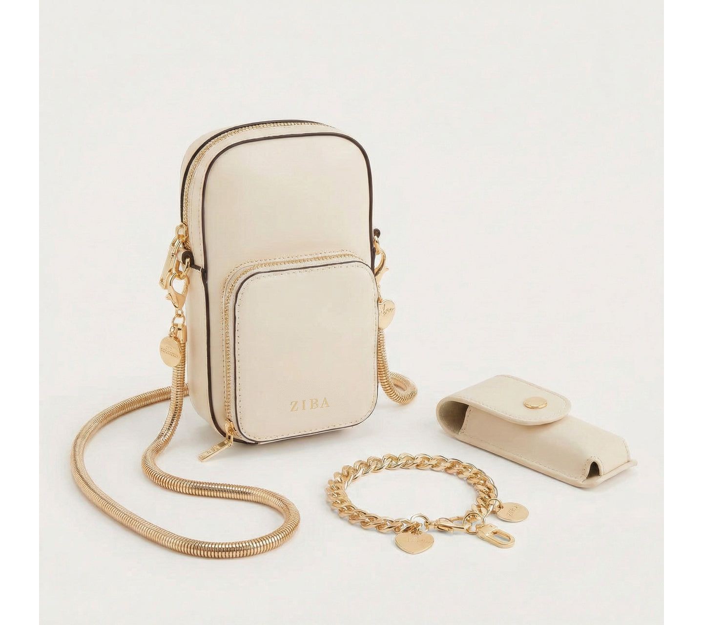 Сумки Ziba Casablanca LT Crossbody Purse Bundle - Gold/Cream, цвет: Золотой — фото 1