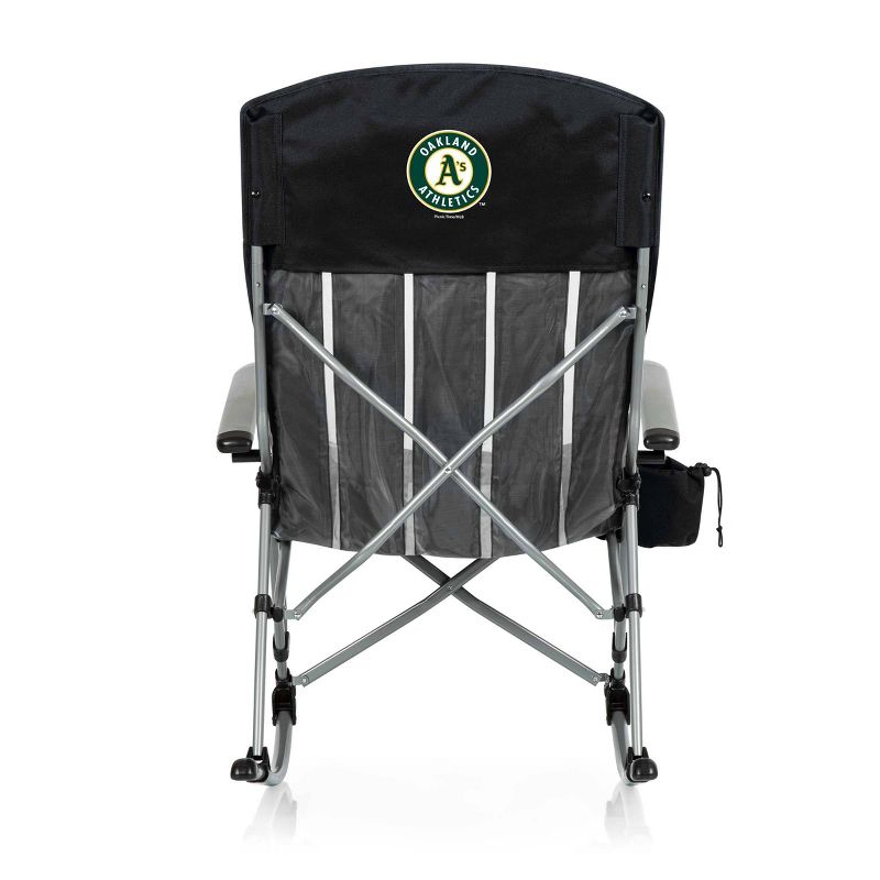 MLB Oakland Athletics Outdoor Rocking Camp Chair - Black, 3 of 7