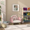 Qaba Kids Rocking Chair, Princess Crown Toddler Chair, Children's Armchair Rocker w/ Rainbow Backrest for Bedroom Playroom, Pink - 2 of 4