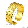 Women's Gold - Toned Copper Plain Ring with Floral Carvings - Classic Style - 3 of 4