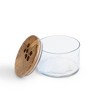 Vynxaria Leaf-Engraved Glass Food Storage Containers with Wooden Lid - 700ml, Rustic Charm - 2 of 3