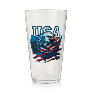 True Eagle Pint Glass, Beer Glasses for Independence Day, Memorial Day, Versatile Drinkware for Beers, Perfect Gifts for Men, 16 oz, Set of 1 - 1 of 4