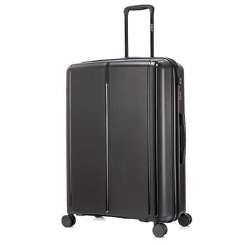 DUKAP Airley Lightweight Hardside Large Checked Spinner Suitcase - Black