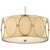 Uttermost Gold Pendant Chandelier 20" Wide Modern Beige Linen Fabric Drum Fixture Dining Room House Foyer Entryway Kitchen Bedroom - 3 of 3