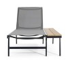Patio Chaise Lounge with Mesh Seating and Built-In Side Table,Chaise Lounge Chair with Adjustable Recline-Maison Boucle - 2 of 4