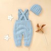 MyKids-USA Baby Solid Color Knitted Sling Romper With Hat Sets - 4 of 4