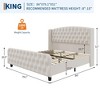 Bed Frame with Deep Button Tufted Wingback Headboard and Footboard, Velvet Upholstered Platform Frame, No Box Spring, Easy Assembly - 2 of 4