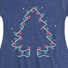 Girls' - Instant Message - Christmas Tree Made Out Of String Lights Fit & Flair Cap Sleeve Graphic Dress - 2 of 4