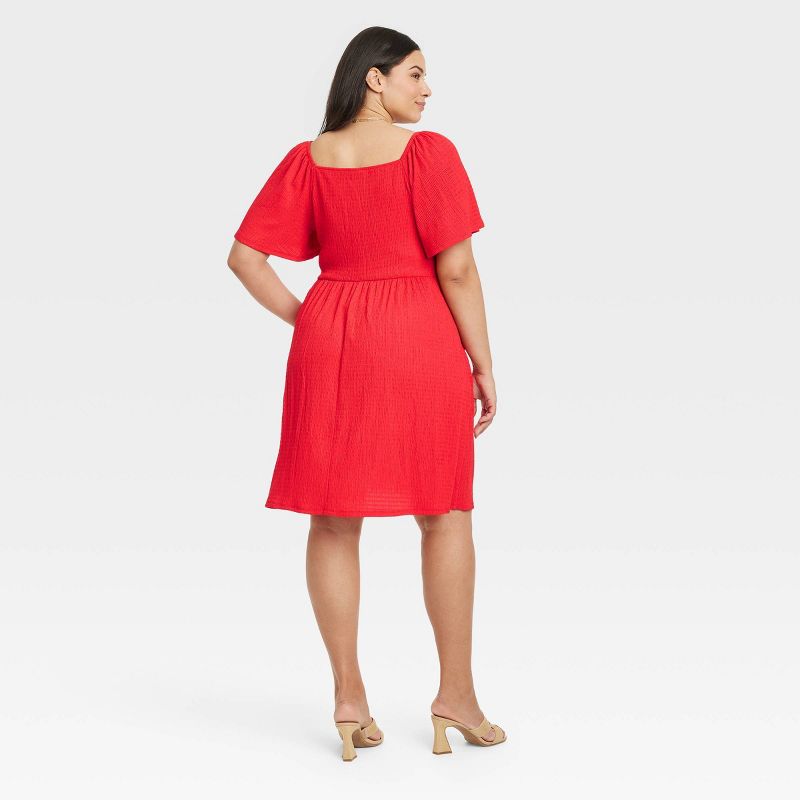 Women's Flutter Short Sleeve Mini A-Line Dress - Ava & Viv™, 3 of 5
