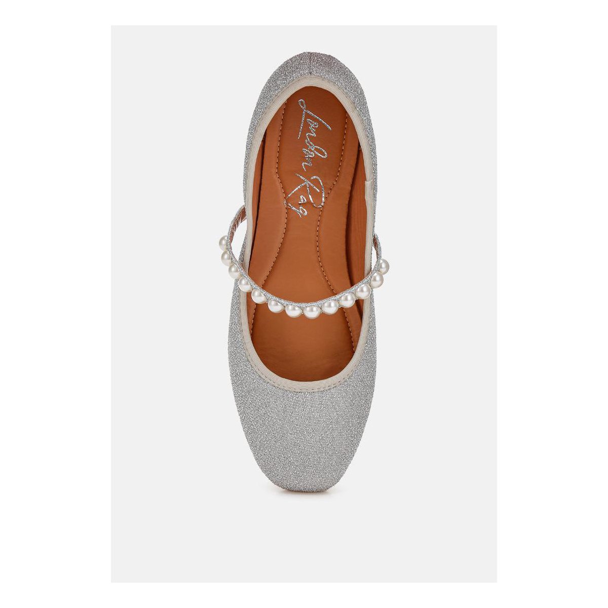 Обувь London Rag Womens Corphee Pearl Strapped Glitter Ballerinas 9 — фото 4