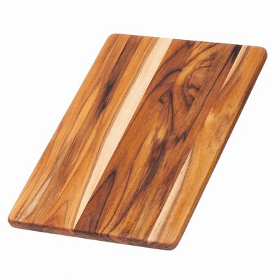 TeakHaus Essential Collection Teak Wood Edge Grain 13.75x9.5 Inch Rectangular Cutting Board