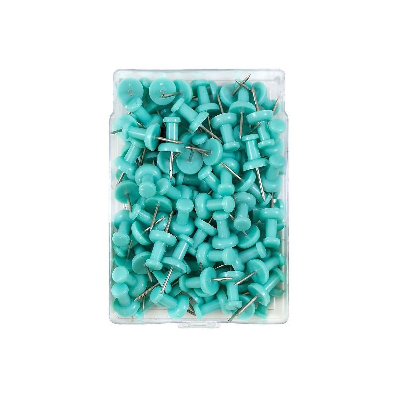 JAM Paper Colored Pushpins Teal Push Pins 2 Packs of 100 22432067A, 3 of 5