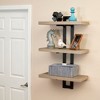 Jamestown 3 Tier Wall Shelf with Single-Hole Mount Ashwood Rustic Wood Grain and Black Metal - 2 of 4