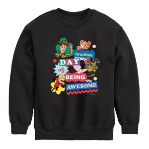 Boys' - Disney - Another Day Of Being Awesome Graphic Long Sleeve Fleece Sweatshirt - 1 of 4