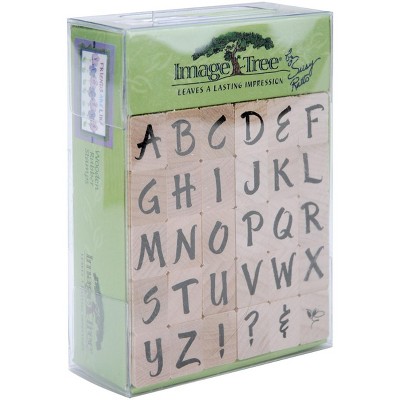 Image Tree Handle Rubber Stamp Set-Susy Ratto Brush Letter Alphabet/Upper