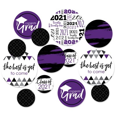 Big Dot of Happiness Purple Grad - Best is Yet to Come - 2021 Graduation Party Giant Circle Confetti - Grad Party Décor - Large Confetti 27 Count
