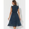Allegra K Women's Sleeveless Smocked Waist Gilding Metallic Stars Chiffon Party Dress - 3 of 4