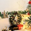 20 Inch Pre - Lit Artificial Wreath Door Decoration Outdoor Indoor Wall Fireplace Warm LED Lights Timer Operated Christmas Decor - 4 of 4