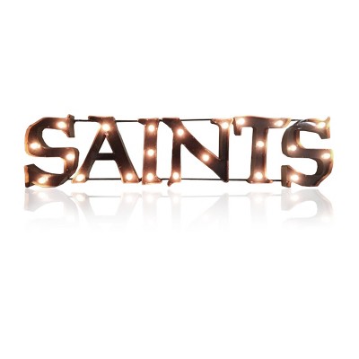 NFL New Orleans Saints Recycled Metal Signed Fixed Wall Lights