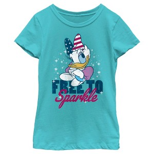 Girl's Mickey & Friends Daisy Duck Free To Sparkle T-Shirt - 1 of 4