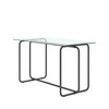 KTMBDW Modern Living Room Coffee Table, Modern Side Coffee Table withTempered Glass Top and Metal Leg, Wide/Transparent - 4 of 4