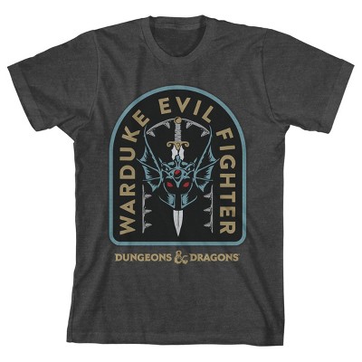 Dungeons & Dragons Warduke Sword Logo Boy's Charcoal Heather T-shirt