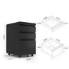 3 Drawer Mobile File Cabinet with Lock, Under Desk Metal Filing Cabinet for Legal/Letter Size, Rolling Filing Storage Cabinet For Office Home - 4 of 4