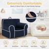 Infans Kids Sofa Toddler Foam Filled Armchair w/ Velvet Fabric Baby Gift Navy Blue - 3 of 4