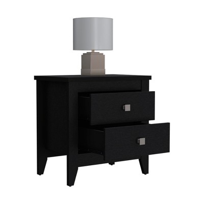 Vynxaria Nightstand - 2 Drawers, 2 Shelves, 4 Modern Legs, Sturdy Construction, Easy Assembly