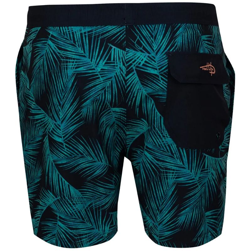 Reel Life Hooked on Palms AOP Branson Swim Trunk Shorts - Anthracite, 2 of 3