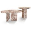 NicBex Natural Marble Small Coffee Table, Genuine Marble Round End Table, Stone Side Table for Living Room,17.7" Nightstand with Semi-Polished Surface - 4 of 4