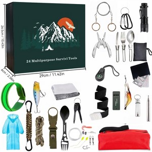Calendar Survival Kits for Men - 24 Days Christmas Countdown Calendar Emergency Survival Gears Gift for Teen Adult for Outdoor Fishing Adventure - 1 of 4