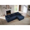 Dolonm 103.2 in. Corduroy L-Shaped Cloud Sectional 4-Seater Sofa Deep Seat Couch No Assembly（Black） - 3 of 4