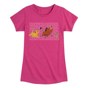 Girls' - Disney - Hakuna Matata Outlined Words Fitted Short Sleeve Graphic T-Shirt - 1 of 4