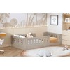 DOMETOUR Wood Twin Size Platform Bed with Guardrail, Natural - 4 of 4