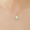 Guili Sterling Silver 14k Yellow Gold Plated Double Dangle Heart Charm Pendant Necklace with Pave Cubic Zirconia, A Layered Beauty - 2 of 3