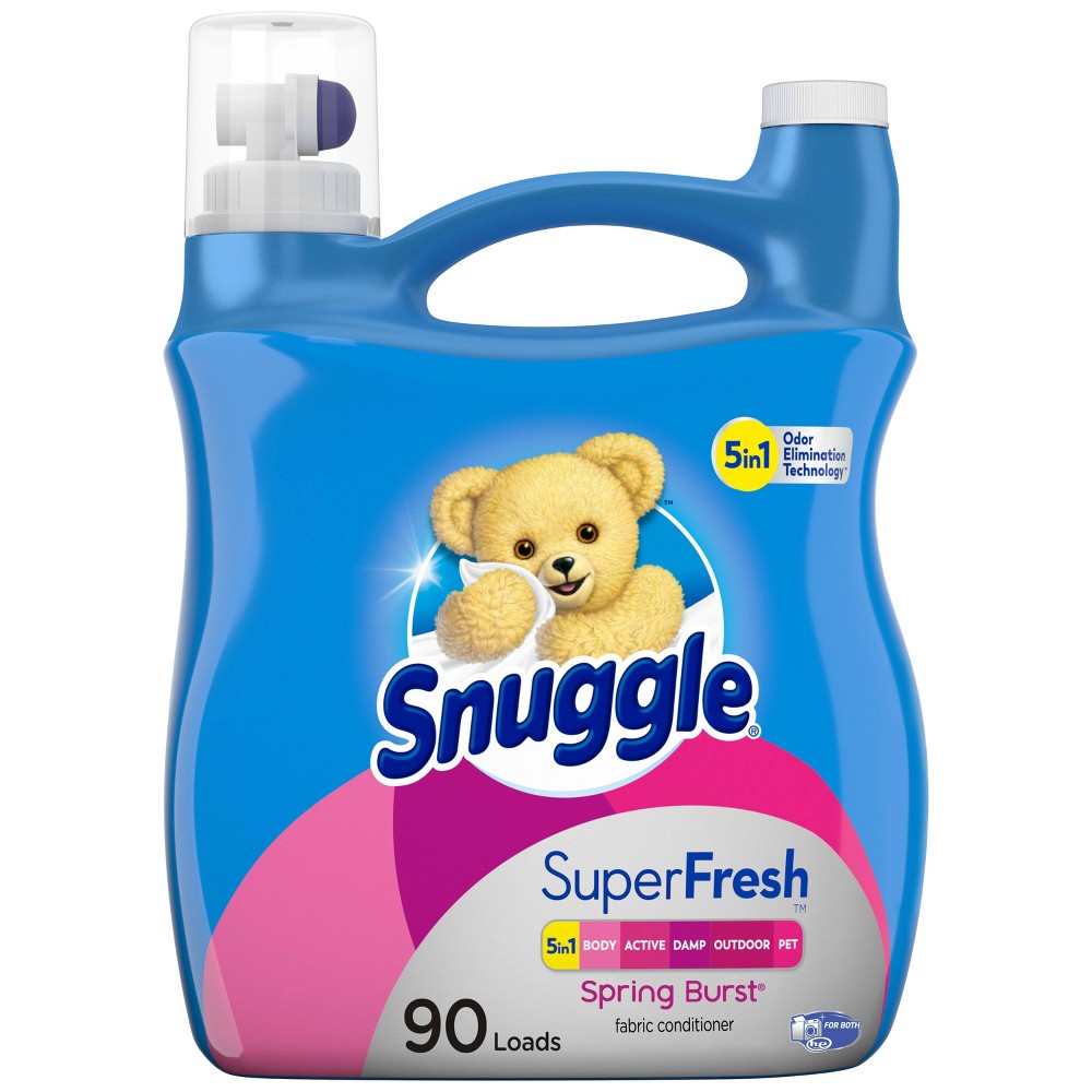 Snuggle Plus Super Fresh Liquid Fabric Softener, Spring Burst, 95 fl oz , 90 Loads