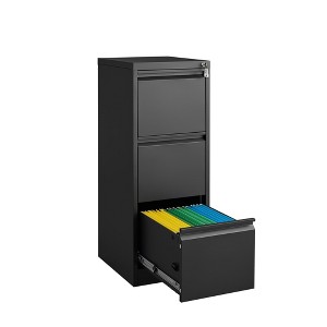SEVOBAL Utility Storage Cabinet Vertical Metal File Cabinet with Lock for Organized Office Spaces, Black, 21"*5.9"*42.5" - 1 of 4