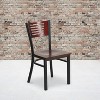 Emma and Oliver 2 Pack Decorative Slat Back Metal Restaurant Chair - 2 of 4